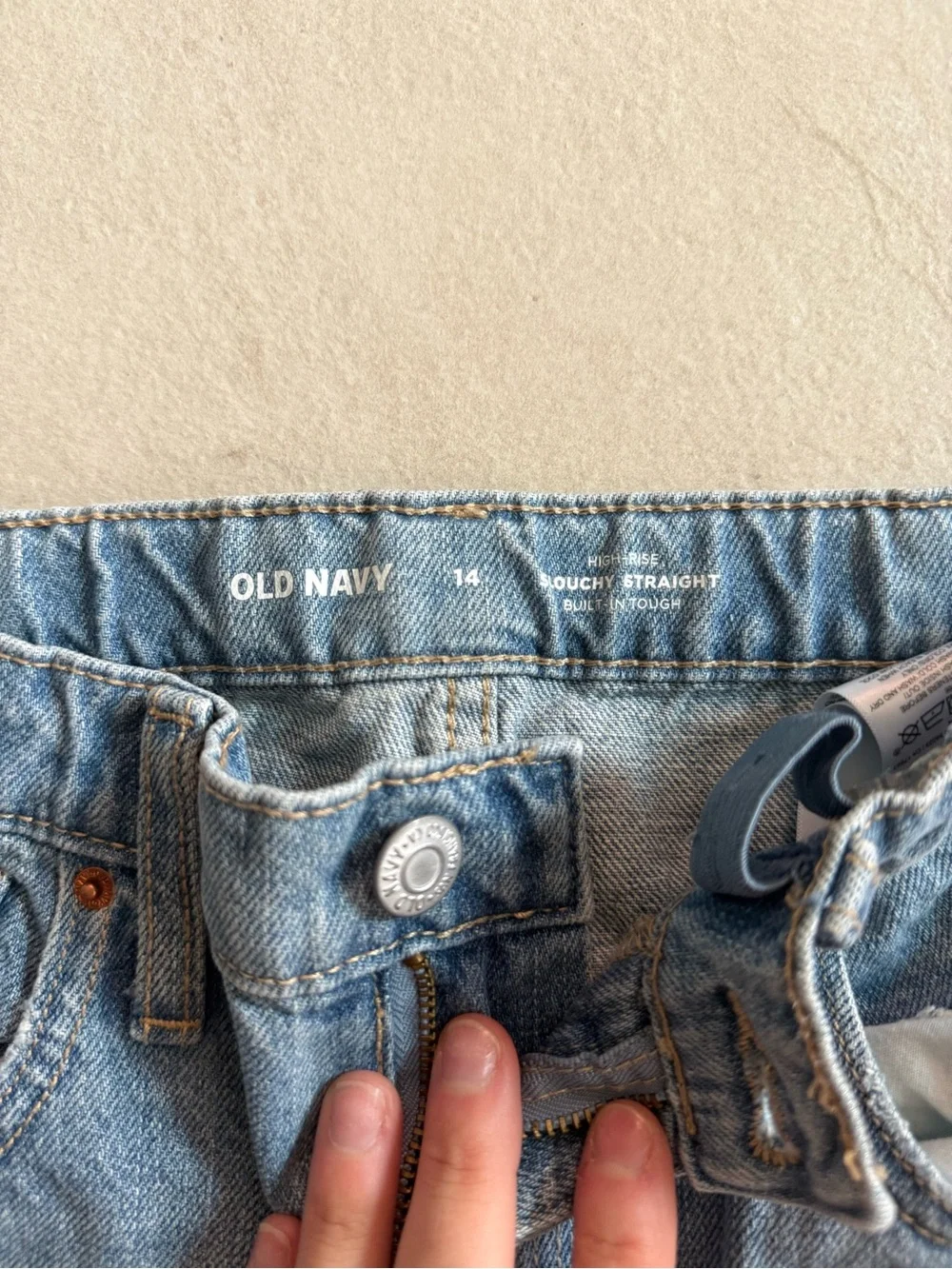 Old Navy Light Blue Distressed Girls Jeans